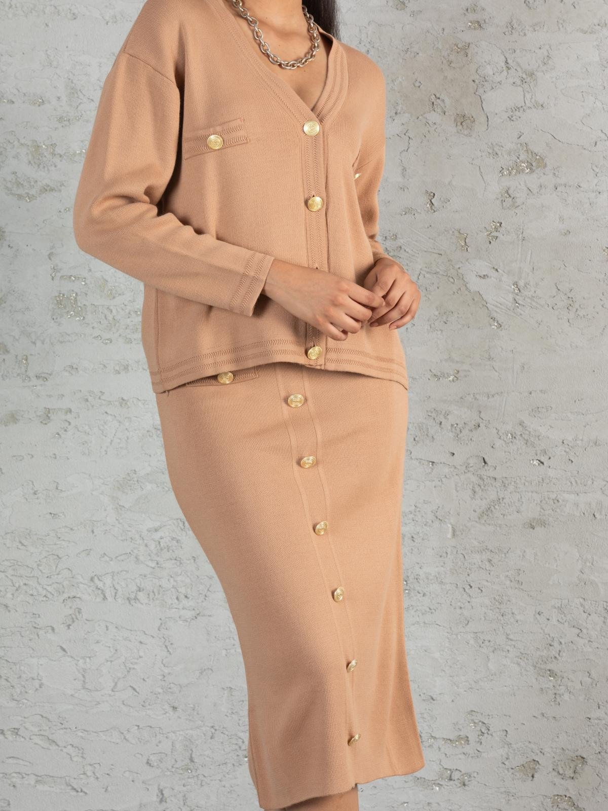 Angel | Elegant stickad Blazer Kjol Set